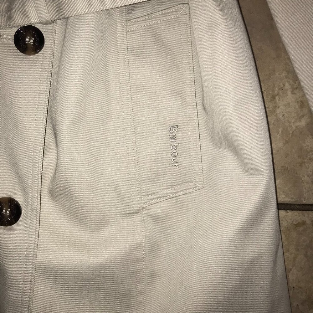 Women's Barbour Short Greta Showerproof Trench Coat Jacket-Size 14 - Picture 7 of 16